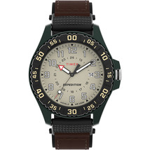 Timex Expedition Acadia Rugged Black Resin Case - Natural Dial - Brown/Black Fab - £30.15 GBP