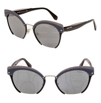 Miu Miu Rasoir Reveal 53T Layers Black Grey Gold Cat Eye Flat Sunglasses MU53TS - £139.47 GBP