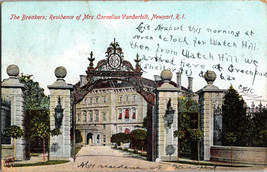 The Breakers; Residence of Mrs Cornelius Vanderbilt Newport R.I. Vtg Postcard - £8.00 GBP