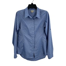 ExOfficio Blue Long Sleeve Button Front Shirt Womens S - £19.33 GBP