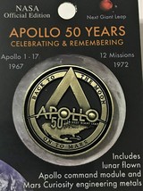 Mint Apollo 11 - 50th Anniversary - Lunar Flown Metal Nasa Official Pin Coa - £7.49 GBP