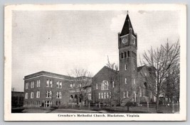 Blackstone VA Crenshaw&#39;s Methodist Church Virginia Postcard D33 - £5.48 GBP