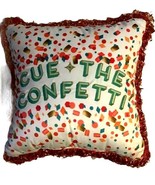Pillow Cue The Confetti Fringes Orange Red Teal Teen Party Hobby Lobby N... - $433.33 MXN