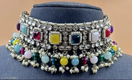 Necklace Kundan Maharani Bride Women Wedding Jewelry Set Mala Haar Jewelry Seted - £12.51 GBP