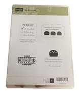 Stampin Up Clear Mount Rubber Stamps Eat Chocolate Humor Sentiments Friends - $9.99