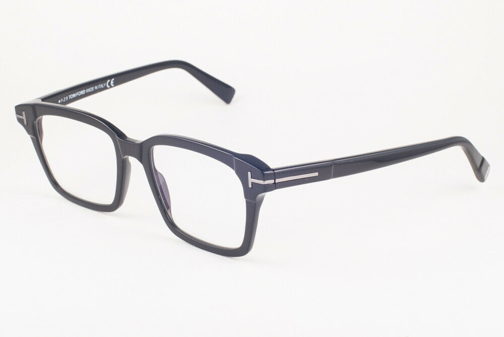 Tom Ford 5661 001 Shiny Black / Blue Block Eyeglasses TF5661 001 49mm
