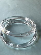 Vintage Lot of 2 Thin Clear Tubular w Bubbles Plastic Bangle Bracelet – 2.75 inc - £19.09 GBP