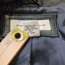 Preston & York Women's Black Genuine Lamb Skin Leather Buttons Jacket Size Large image 4