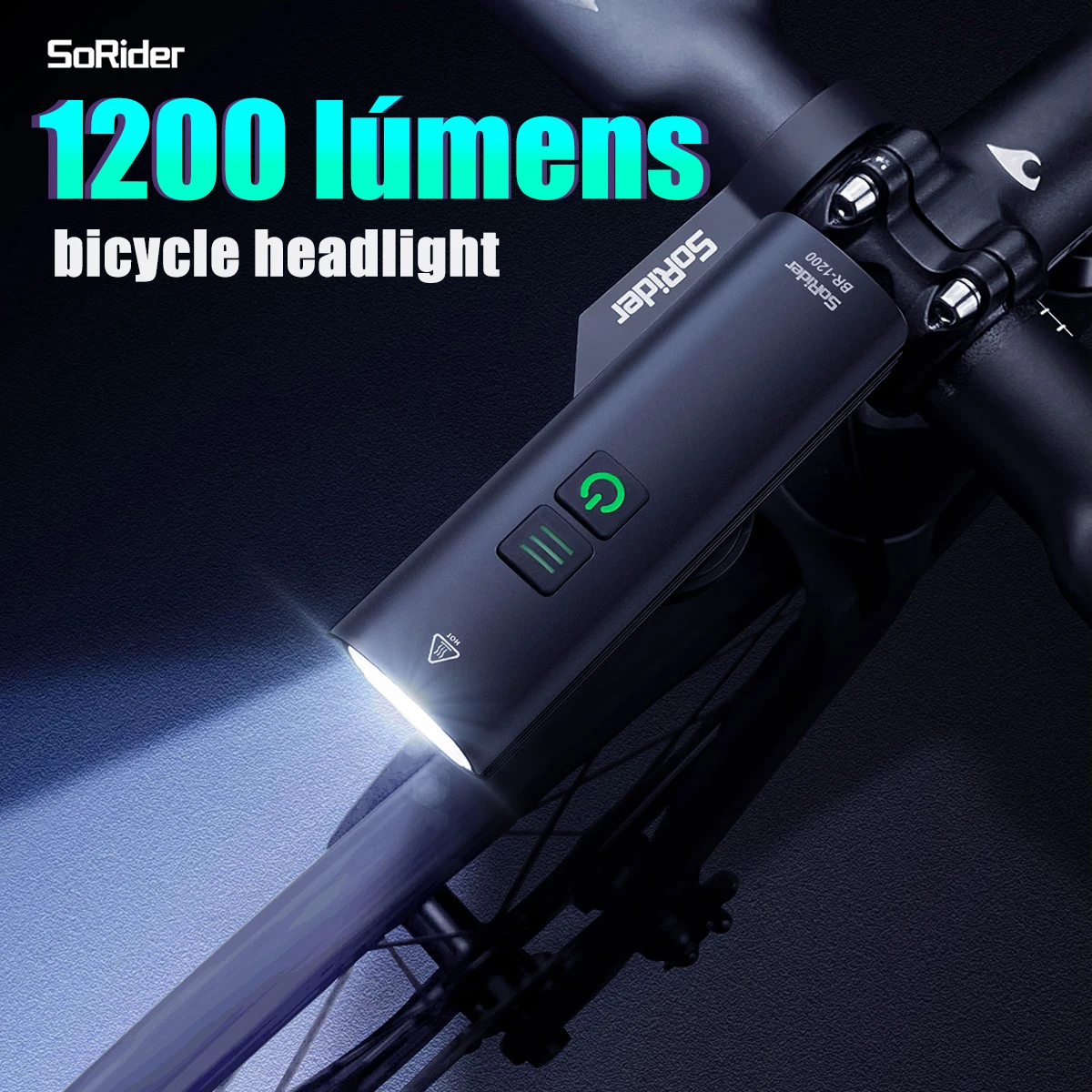 SoRider BR 1200 Lumen Bicycle Headlight Waterproof USB Rechargeable LED ... - £25.60 GBP+