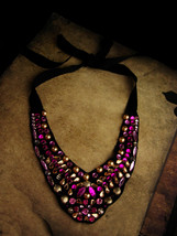 Vintage Cleopatra necklace - Signed ranjana Khan Dramatic rhinestone collar - st - £187.61 GBP