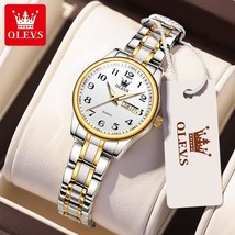 Olevs Luxury Quartz Watch for Women Elegant Stainless Steel Watch Luminous Water - £39.33 GBP