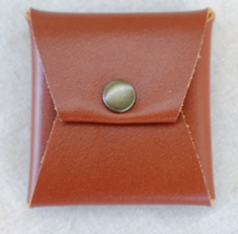 Square Leather Coin Case - Brown - £21.32 GBP