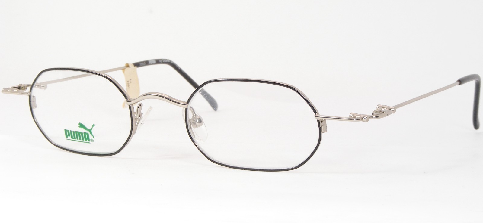 Vintage Selten PUMA 10305 490 Schwarz/Silber Unique Brille Rahmen 44-20-135 - $96.03