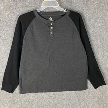 Swiss Cross Henley Shirt Men&#39;s XL Long Sleeve Gray Waffle Knit Cotton Blend - €11,41 EUR