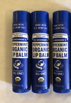Dr. Bronner&#39;s Organic Peppermint Lip Balm, Pack of 3 - £7.93 GBP