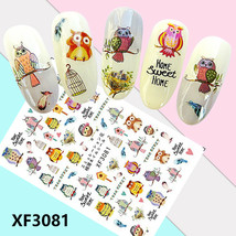 Nail Art 3D Decal Stickers funny owl birdhouse nest feather cage XF3081 - £2.51 GBP