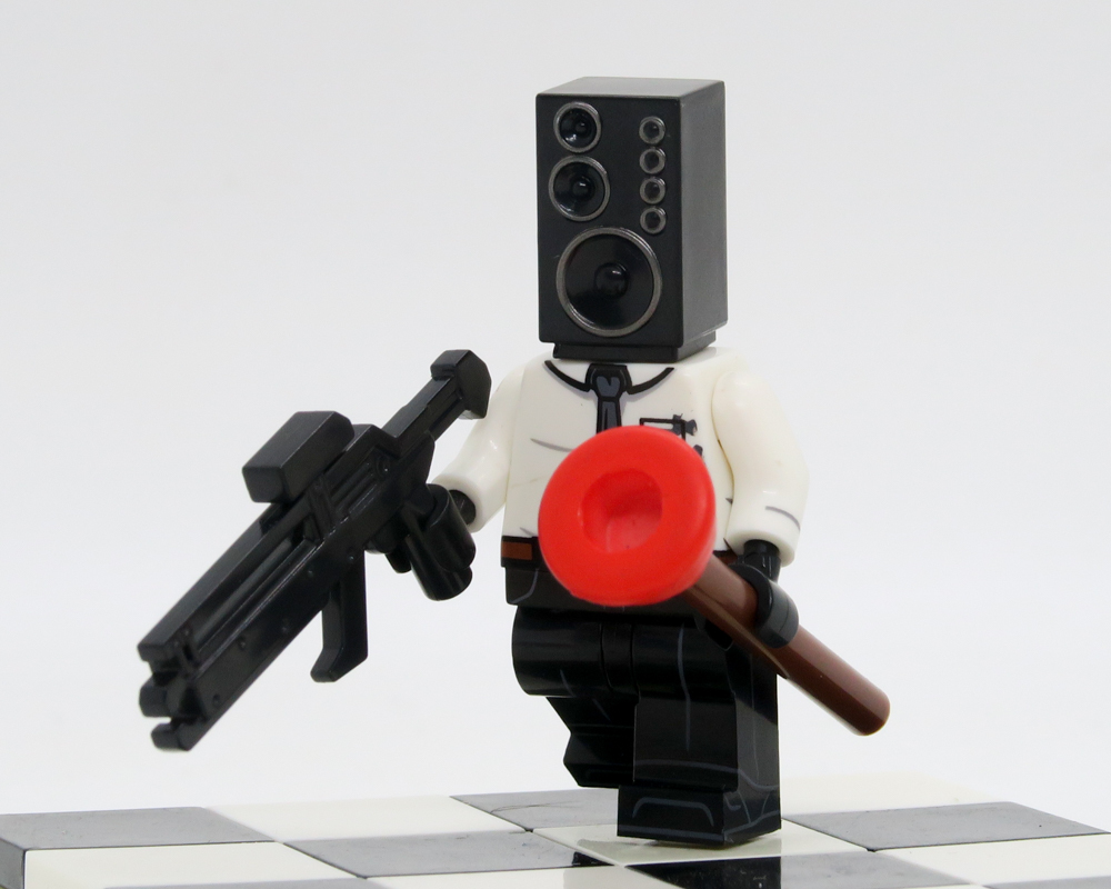 Custom Mini-figure Miniature Skibidi Toilet Man Speaker Man White buildi... - $2.49