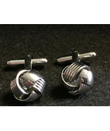 Vtg Silver Tone Knot Shaped Cuff Links - £23.91 GBP