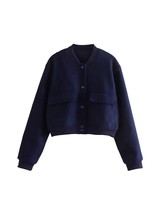 Women Fashion Front Button Jacket Coat Spring Fashion Stand Neck Long Sleeve Fem - £38.31 GBP