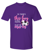 Soccer Mom T Shirt There&#39;s This Boy - Soccer Purple-P-Tee - £16.48 GBP