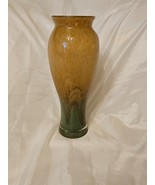 Vintage Hand Blown Art Glass Vase Circa. 1960&#39;s. Green and Brown - $61.27 CAD