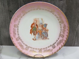 Victoria Carlsbad Austria Porcelain Charger Victorian Portrait Scene Pink Gold - £34.81 GBP