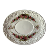 Italian Platter Underplate Floral White Plate Stamped E 9904 Italy Vinta... - £36.19 GBP