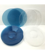 Plastic Dinner Plates Set of 15 Blue &amp; Clear Air Bubble Motif 11&quot; RV Pic... - $20.30 CAD