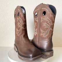 Lane Capitan Cowboy Work Boots LA PORTE 11D Western Leather Square Toe W... - £136.28 GBP
