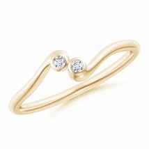 ANGARA Natural Diamond Two Stone Bypass Shank Ring in 14K Gold (GVS2, 0.06 Ctw) - £343.46 GBP
