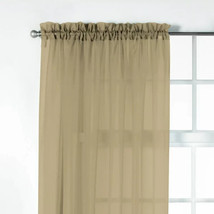 Elegance Voile Rod Pocket Single Curtain Panel - 60&#39;&#39; x 84&#39;&#39; - Light Brown - £11.76 GBP