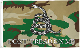 3&#39;x5&#39; Don&#39;t Tread on Me Camouflage Flag Gadsden USA Patriotic Revolution 3X5 - £14.37 GBP