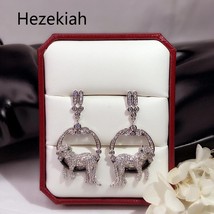 Hezekiah needle Leopard Tassels Earrings Luxurious  high-end Banquet Earrings Fr - £22.20 GBP