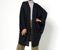 Attitudes by Renee Global Illusions Casknit Cocoon Cardigan- Black, Small - £24.43 GBP