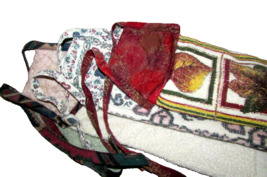 KITCHEN TOWELS 3 hand towels 14" long brown, blue (E) - $3.00