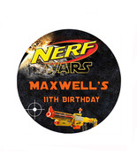   Printed Nerf War Personalized round stickers/ label 1.5&quot;, 2&quot;, 2.5&quot; cho... - £5.73 GBP