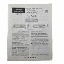 Pioneer PD-M601 PD-M551 PD-M501 CD Player - Operating Instructions Manual - $9.57