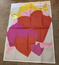 Valentines Day Cupid Hearts Nylon Double Sided Garden Flag 40 x 28 In Ap... - £10.37 GBP