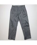 Vintage 90s Streetwear Mens Size 36x32 Blank Wide Leg Leather Pants Gray - €84,34 EUR
