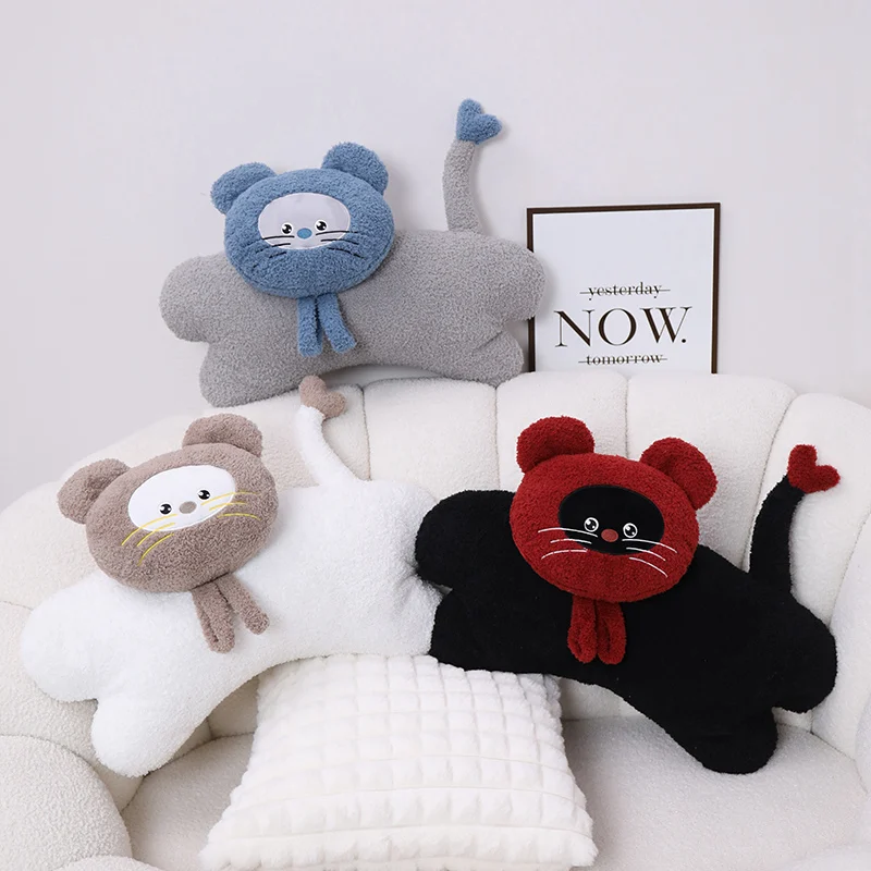 55x33x7 cm Kawaii Cat Dolls Plushie Animals Kitten Long Pillow for Home ... - $87.31