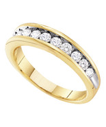 10K Yellow Gold Round Diamond 2-tone Bridal Wedding Anniversary Band 1/2... - $8,295.41 MXN