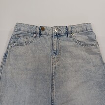 Divided H&M Women's Blue Cotton Rear Slit Denim Skirt Size 4 image 12