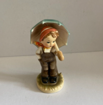 Just Kids Little Boy With An Umbrella Figurine By Inarco - £19.65 GBP
