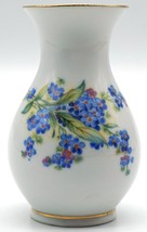 Little Porcelain Vase with Blue Flowers Mitterteich Bavaria Germany 65 - £10.61 GBP