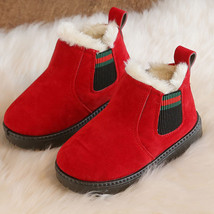 Winter Men Snow Boots Children Plush Warm Shoes Baby Soft Soles Non-slip Ankle S - £23.29 GBP