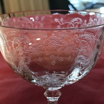 Fostoria MEADOW ROSE Goblet Clear 6 oz Sherbet Champagne Glass Stem 18-261 - $14.48
