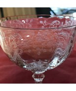 Fostoria MEADOW ROSE Goblet Clear 6 oz Sherbet Champagne Glass Stem 18-261 - £11.60 GBP
