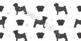 New Pug Black Dog Pattern Vinyl Checkbook Cover - £6.71 GBP