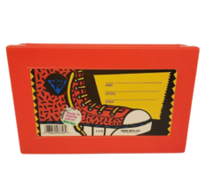 VINTAGE EMPIRE BEROL USA RED PLASTIC PENCIL CASE SCHOOL BOX STORAGE CONT... - $14.25