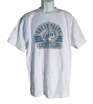 MILLER LITE TASTE GREAT LESS FILLING Short Sleeve T-Shirt White Large NWT - $5.93